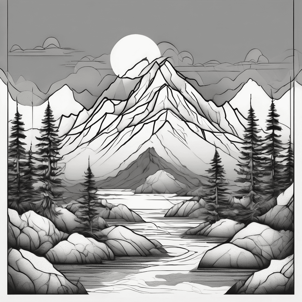 A minimalist mountain landscape