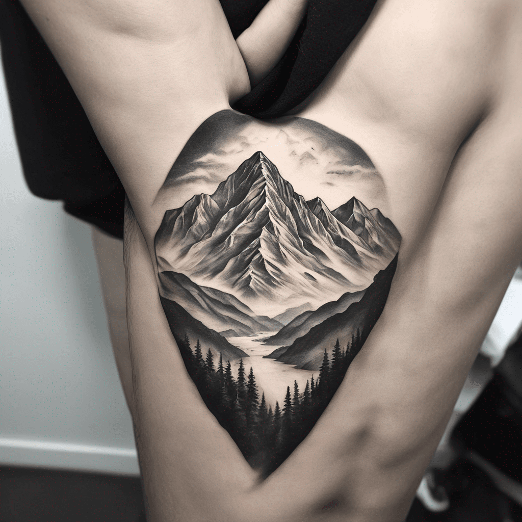 A minimalist mountain landscape