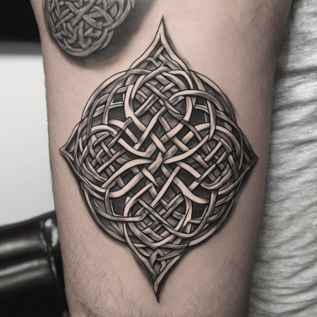 Celtic knot with geometric patterns