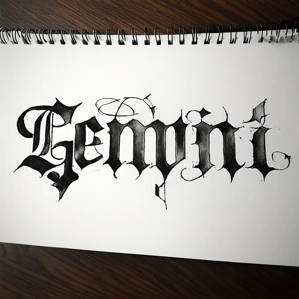 Forearm, male, Roman numerals XXIV.V.MCMLXVII, integrate Gemini glyph, modern font