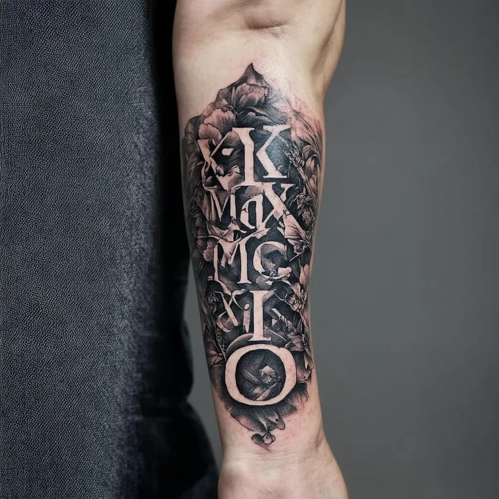 Forearm, male, Roman numerals XXIV.V.MCMLXVII,