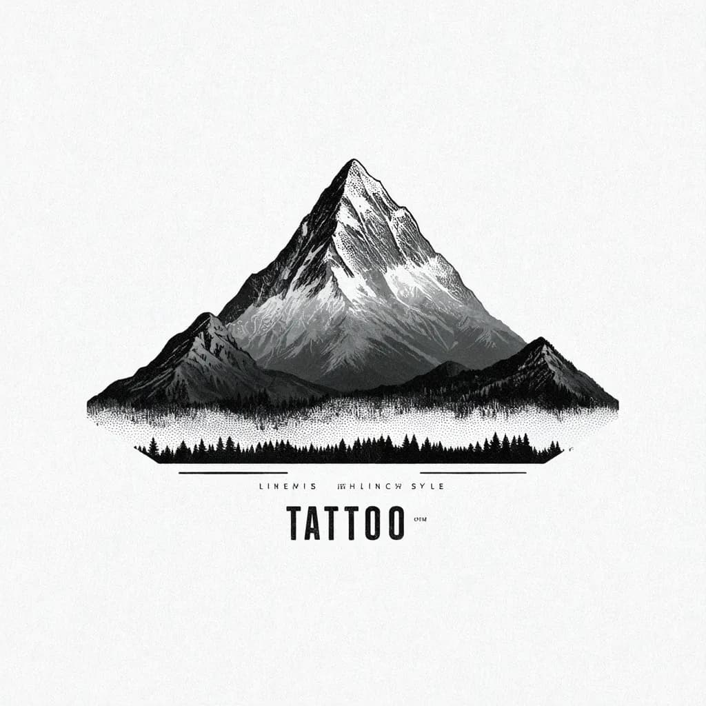 A minimalist mountain landscape