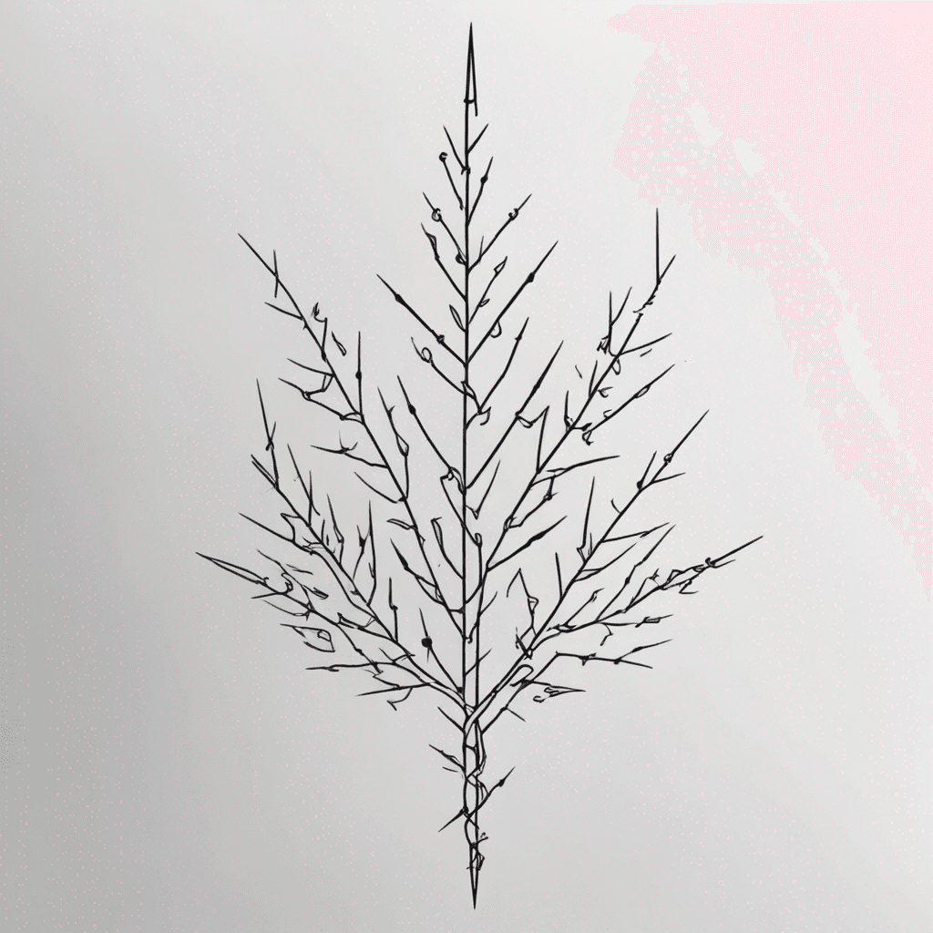 Make an image thorns and leaves with blood on the thorns, it should move in a linear parttern