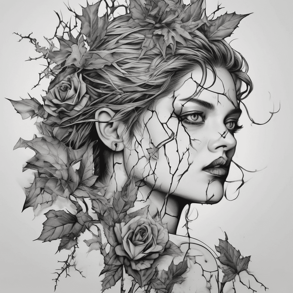Make an image thorns and leaves with blood on the thorns, it should move in a linear parttern