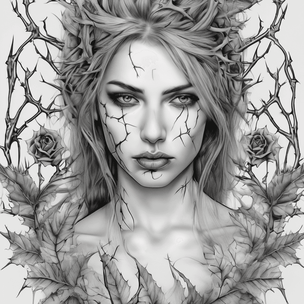 Make an image thorns and leaves with blood on the thorns, it should move in a linear parttern