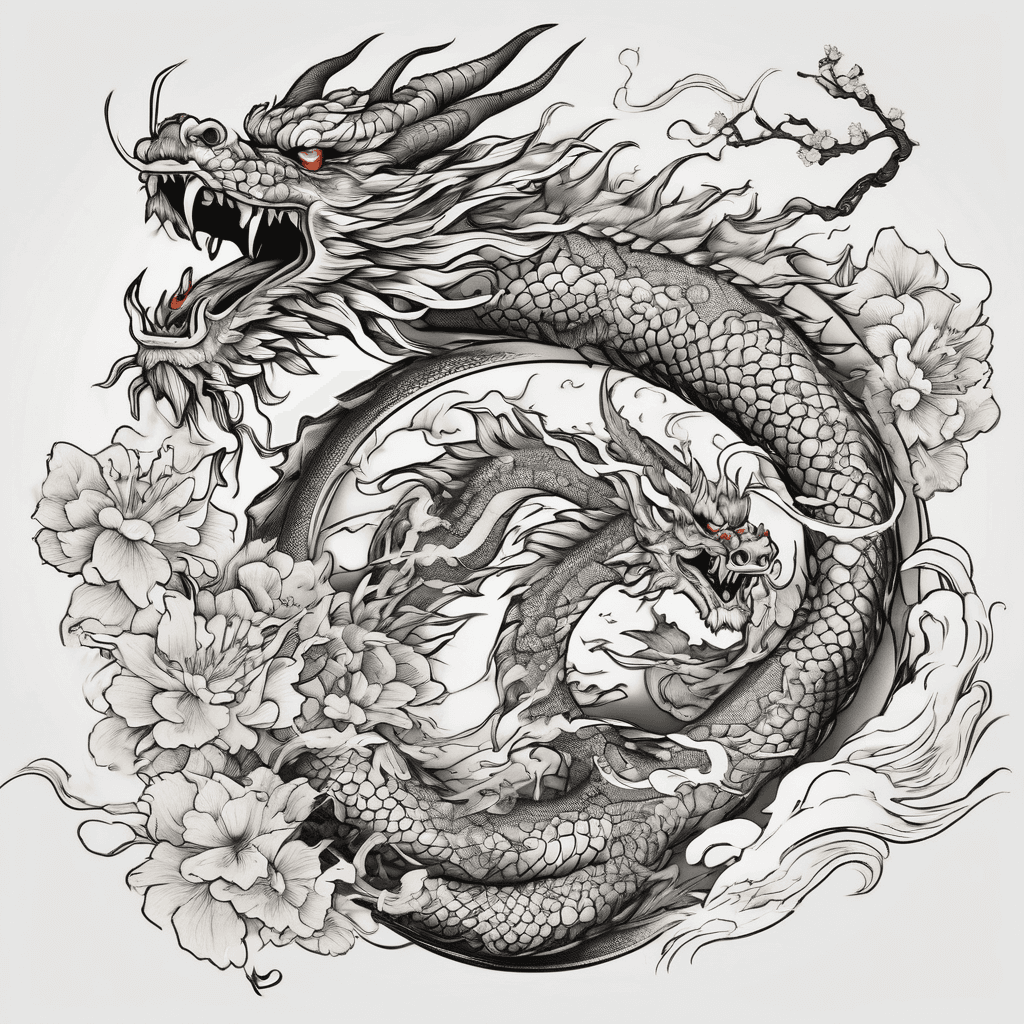 Yim yang style
Dragons fighting