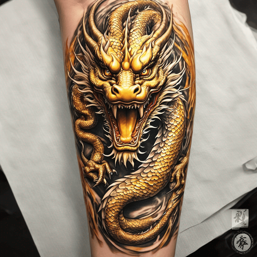 Eastern Golden Dragon for inner forearm.
