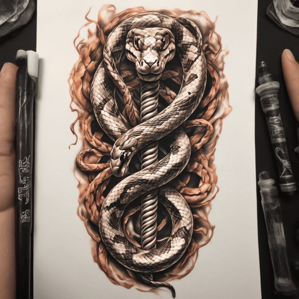 Rod of Asclepius
Silver snake
copper rod