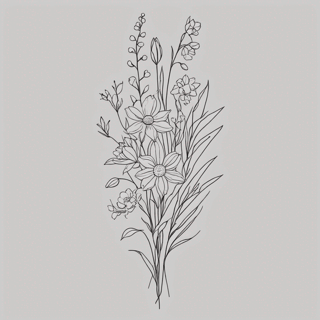 Tall skinny bouquet with daisy lily of the valley peony and narcissus