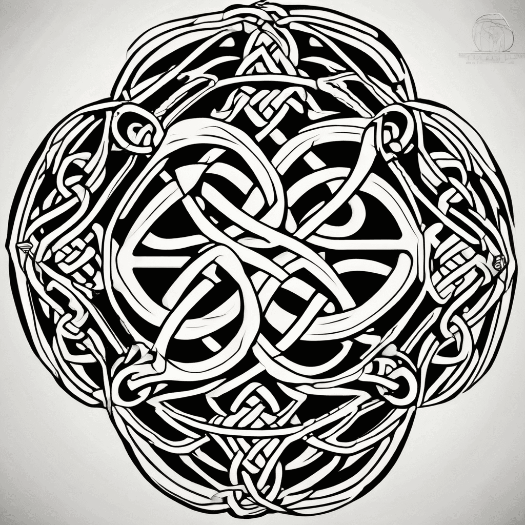Celtic knot with geometric patterns