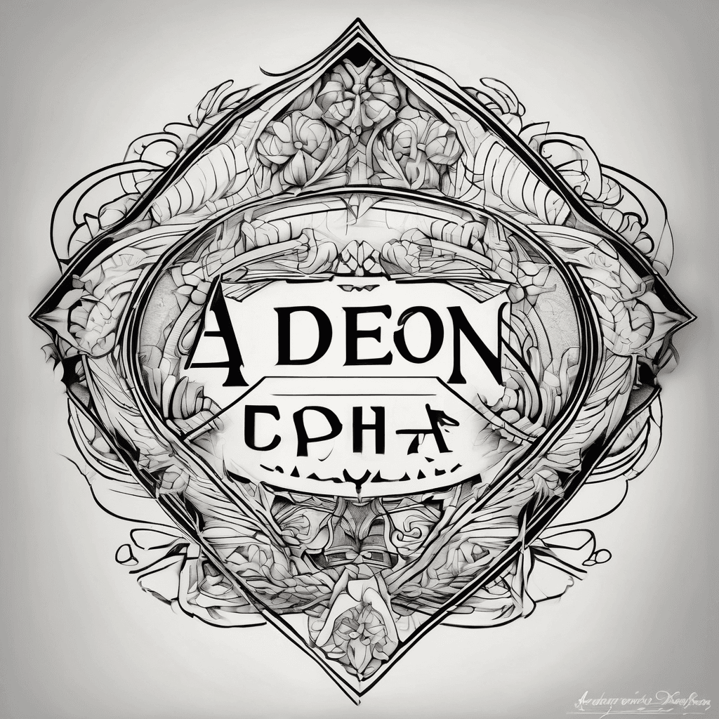 A beautiful tattoo design featuring the name "Aedon" in elegant lettering
