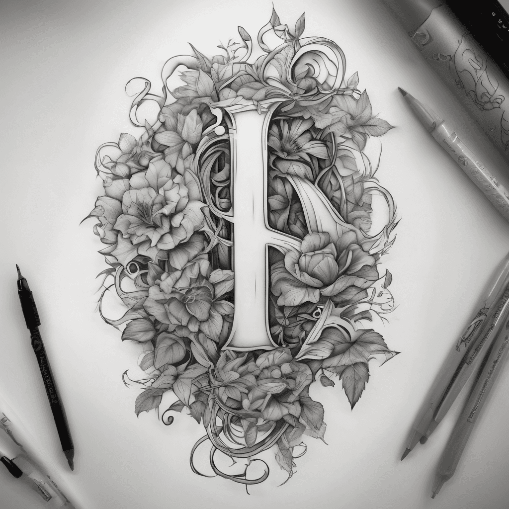 The name AEDON surrounded by vines, flowers for the forearm