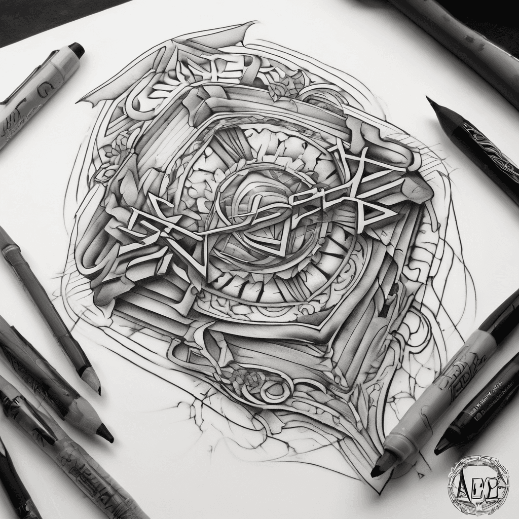 A beautiful tattoo design featuring the name "Aedon 6/26/2003" in elegant lettering