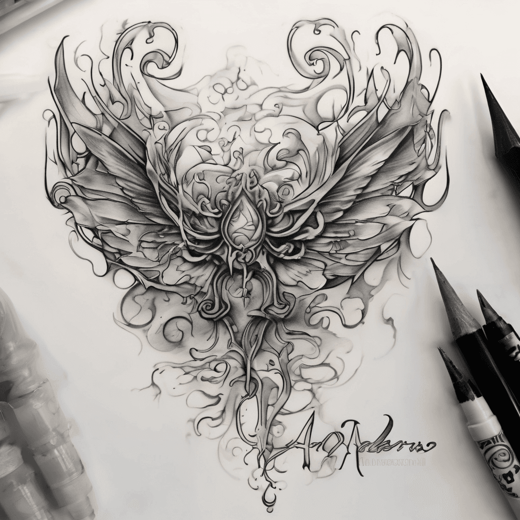 A beautiful tattoo design featuring the name "Aedon 6/26/2003" in elegant lettering