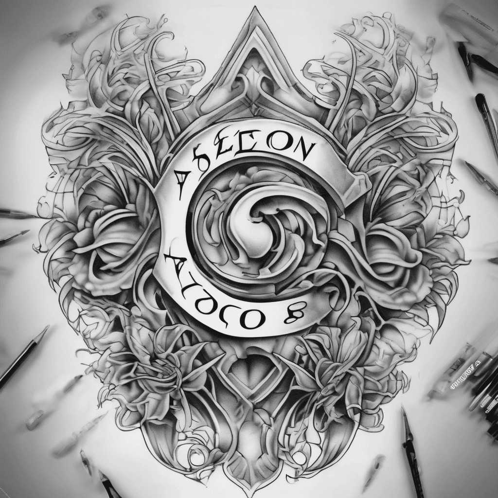 A beautiful tattoo design featuring the name "Aedon 6/26/2003" in elegant lettering