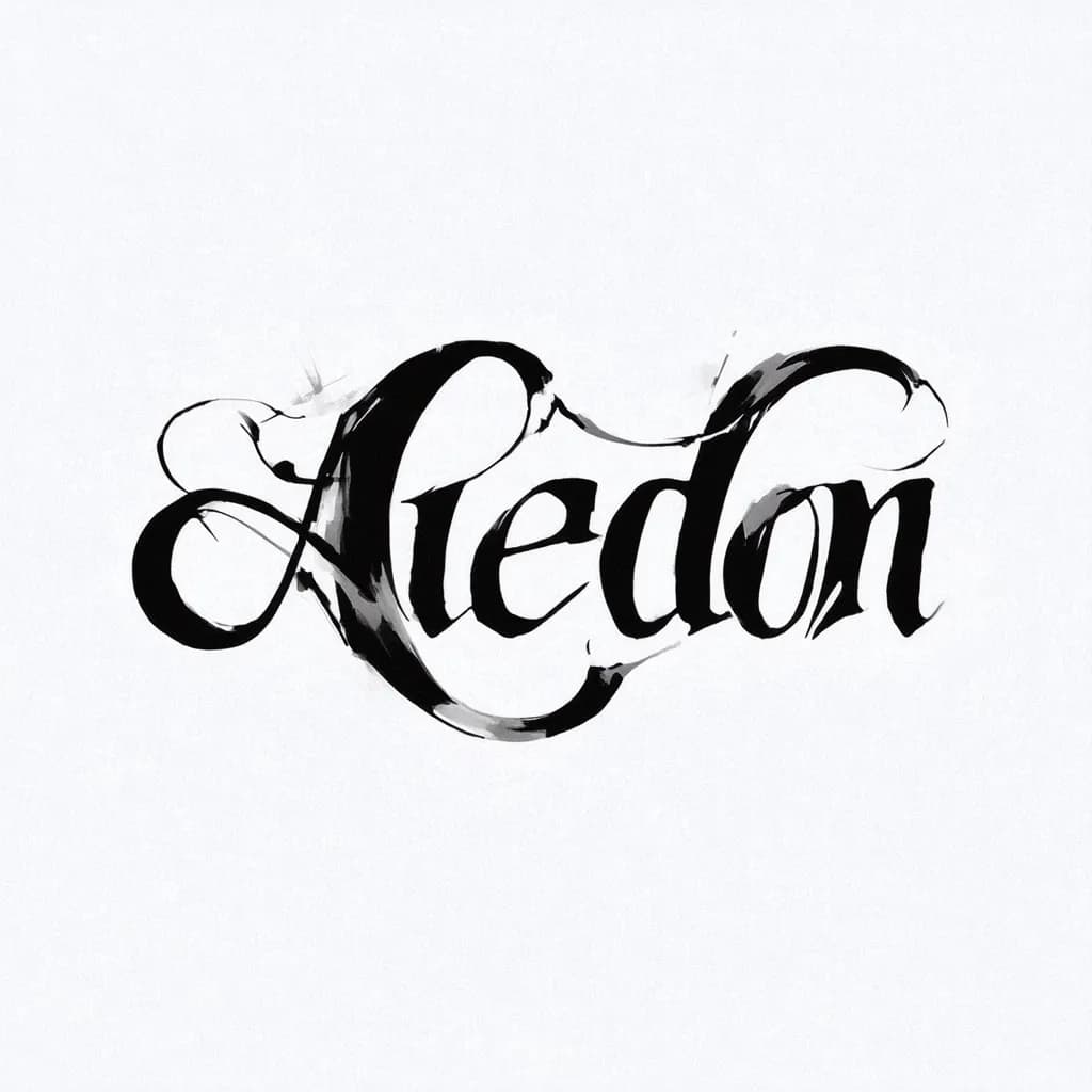 A beautiful tattoo design featuring the name "Aedon” in elegant lettering
