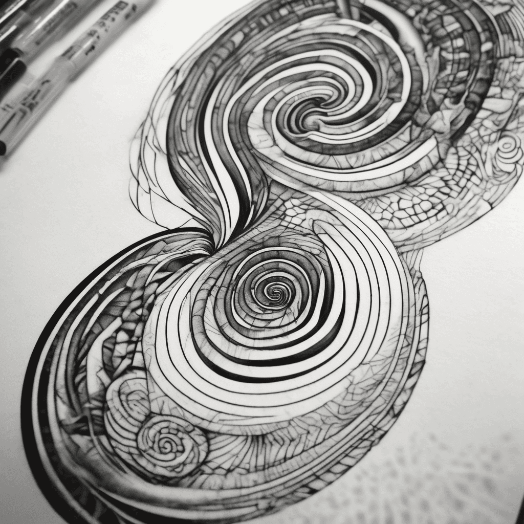 a black spiral with thick fading lines as it gets larger that will go on an outer arm