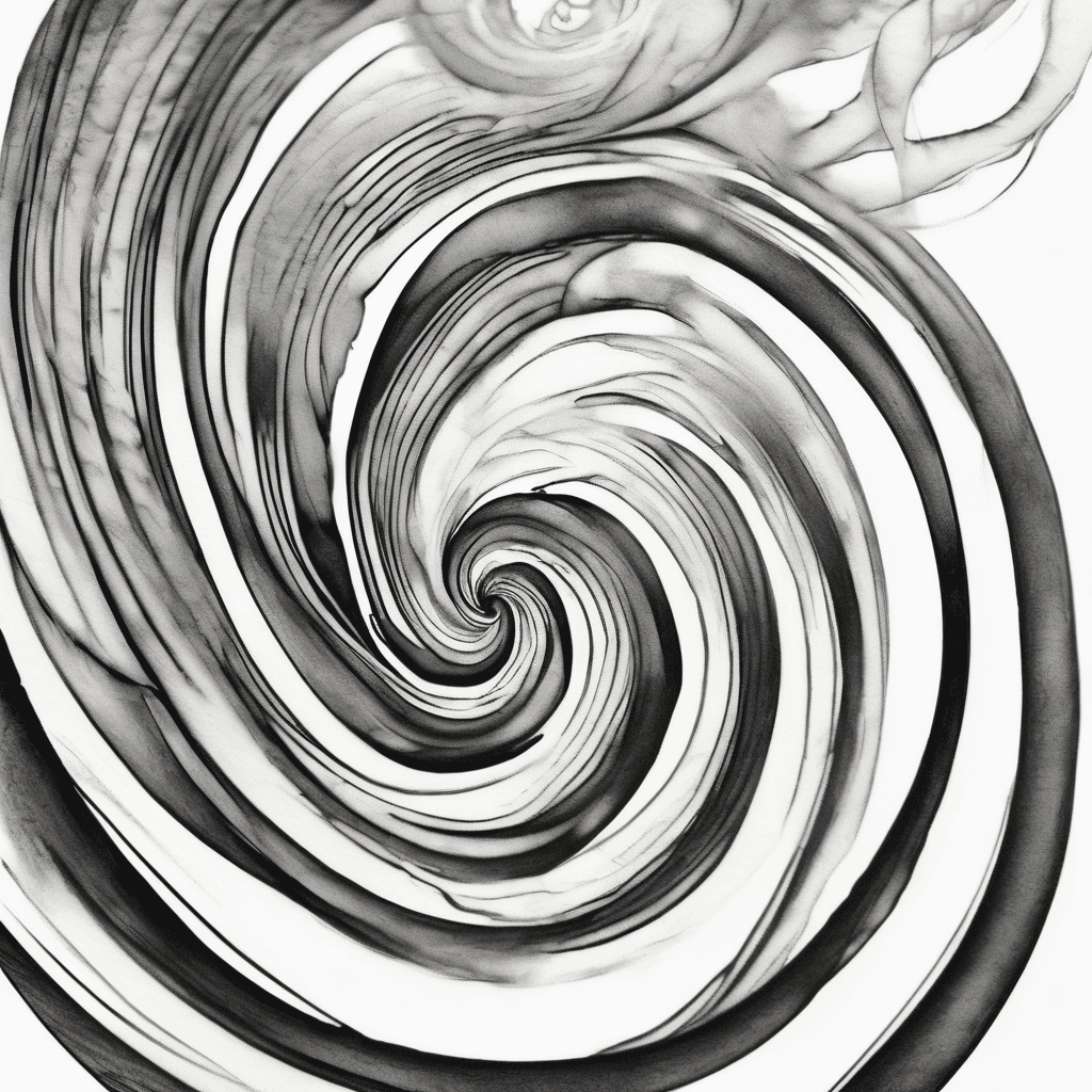 a black spiral with thick fading lines as it gets larger that will go on an outer arm