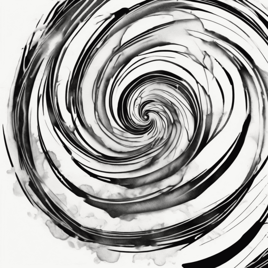 a black spiral with thick fading lines as it gets larger that will go on an outer arm