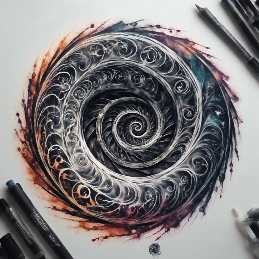a black spiral with thick fading lines as it gets larger that will go on an outer arm