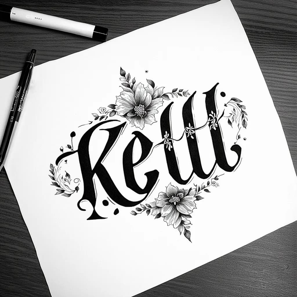 Beautiful Tattoo Design Featuring The Name "kelli” In Elegant Lettering