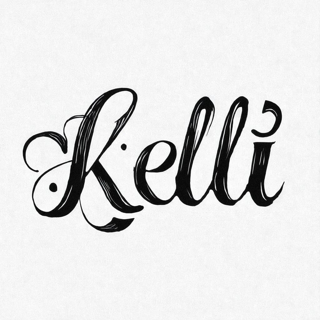 Beautiful Tattoo Design Featuring The Name "kelli” In Elegant Lettering