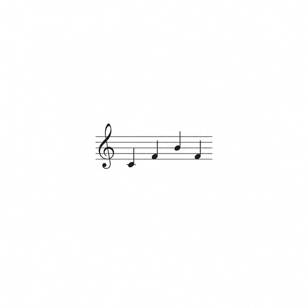  Design a series of small, subtle tattoo concepts that combine family and music using a musical cryptogram based on my family initials B, K, T, R, translated into the note sequence B–D–F–D. The tattoo should feel: * minimal * fine-line b
