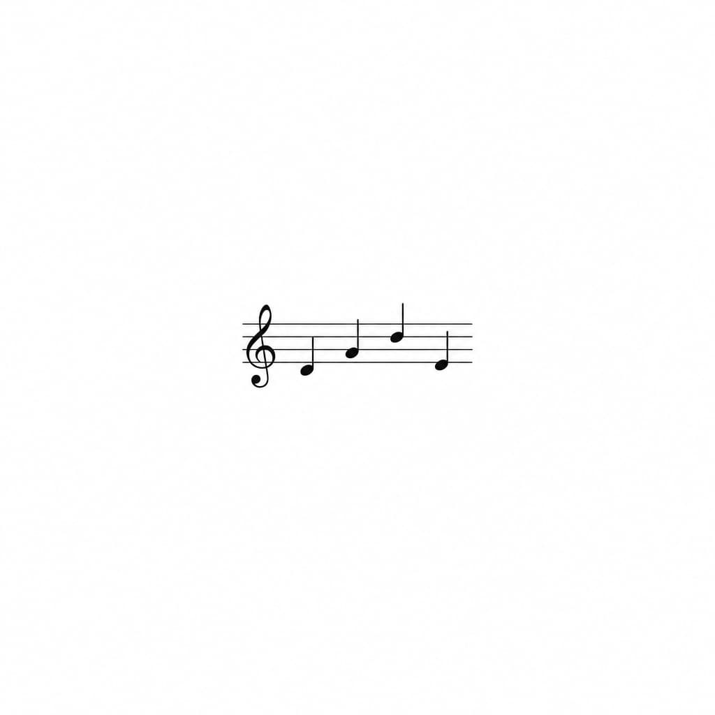  Design a series of small, subtle tattoo concepts that combine family and music using a musical cryptogram based on my family initials B, K, T, R, translated into the note sequence B–D–F–D. The tattoo should feel: * minimal * fine-line b
