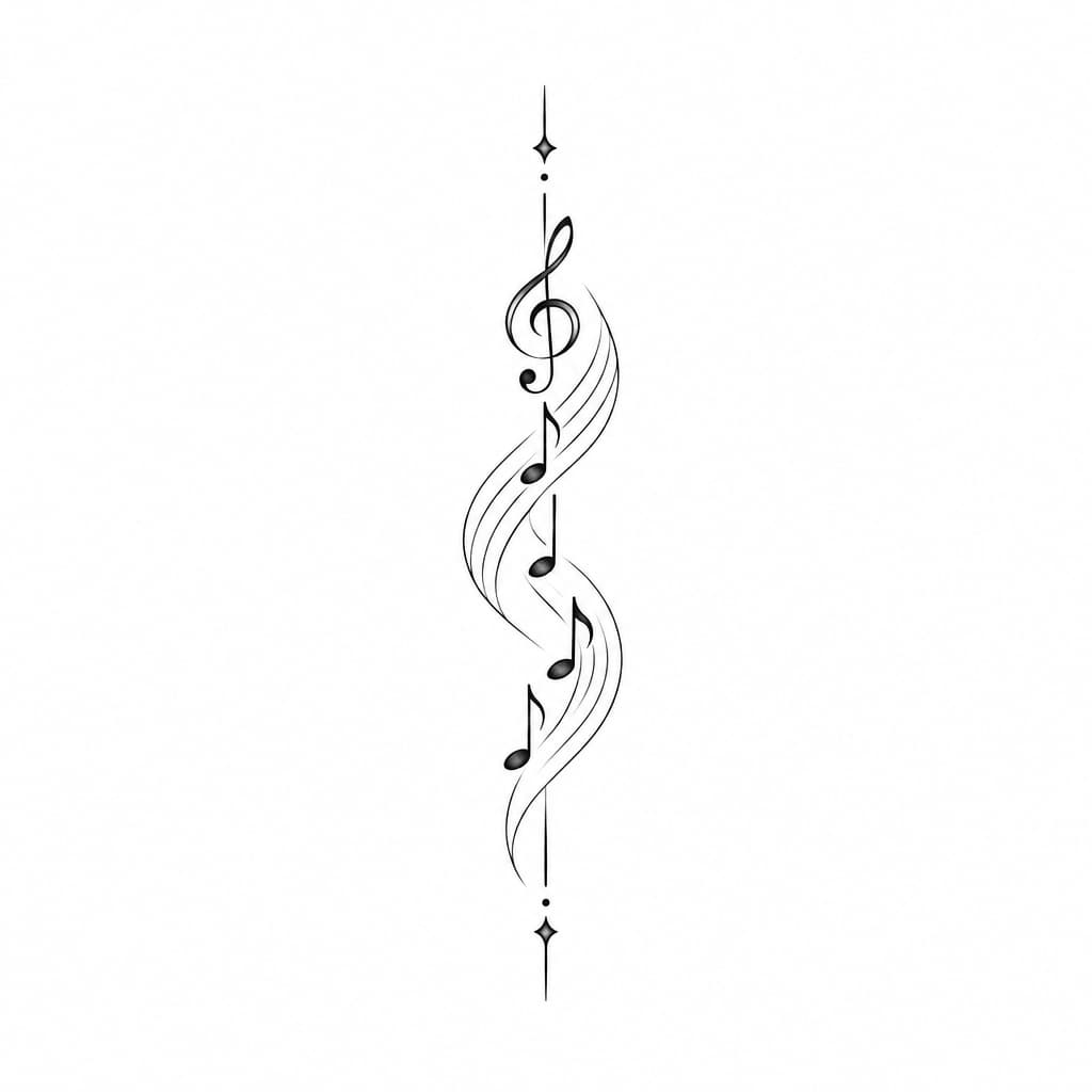 Design de tatouage Series of small, subtle tattoo concepts that combine family… généré par IA