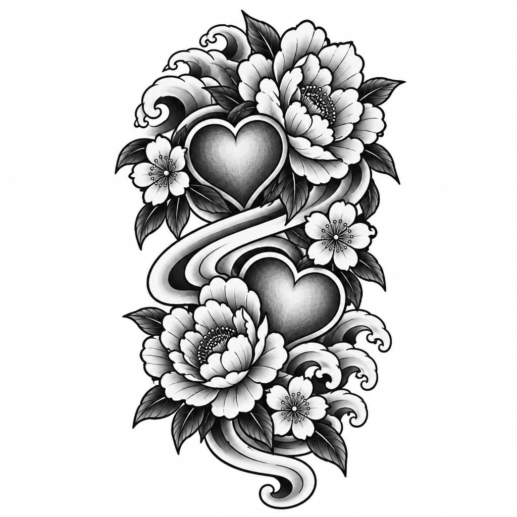 Hearts and flowers
