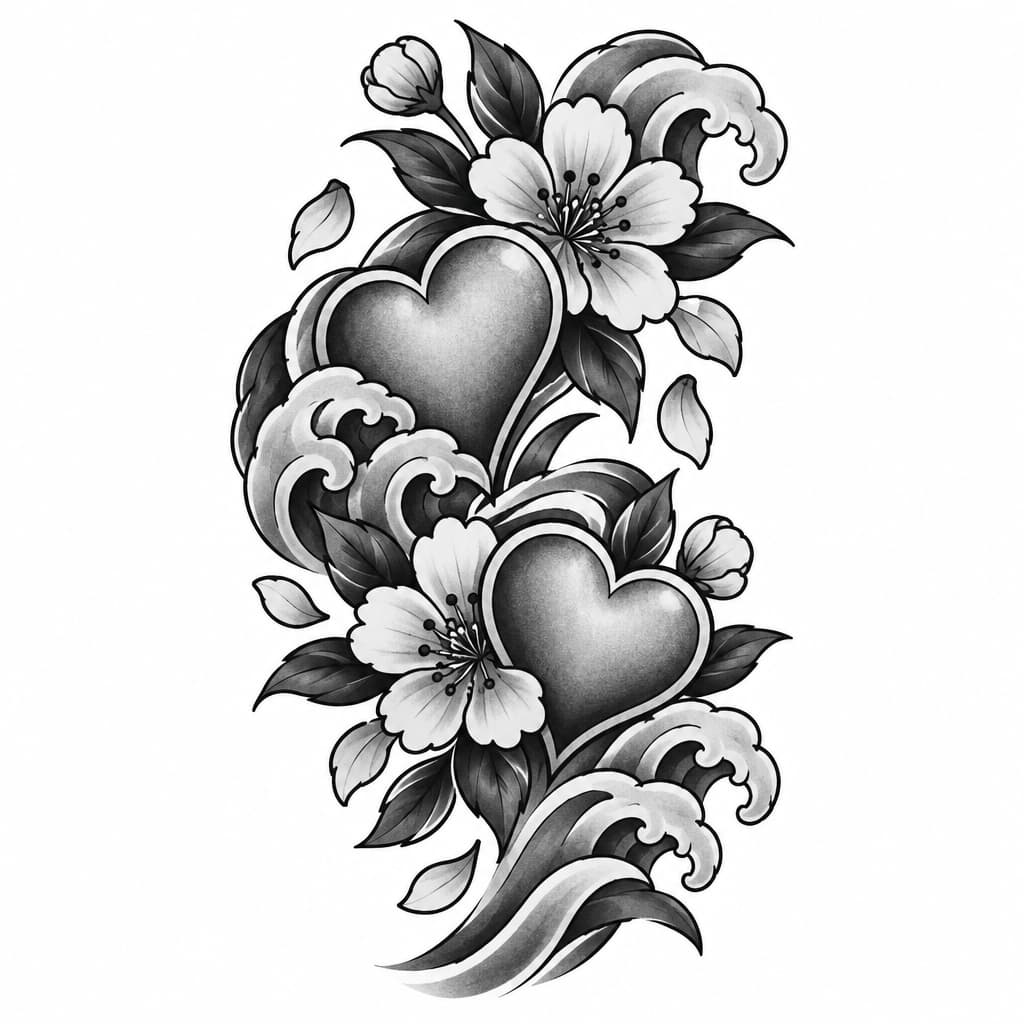Hearts and flowers