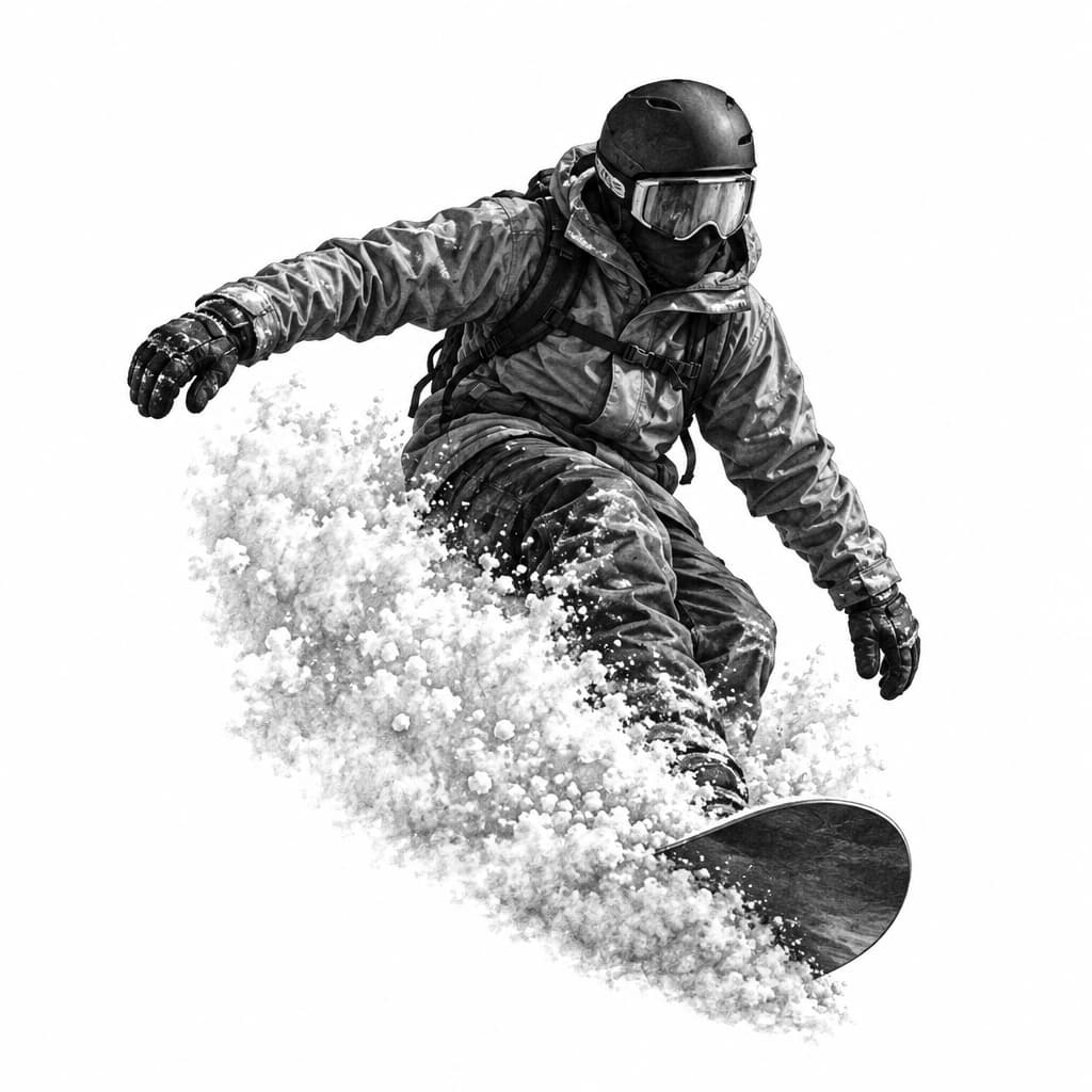 Powder snowboarder