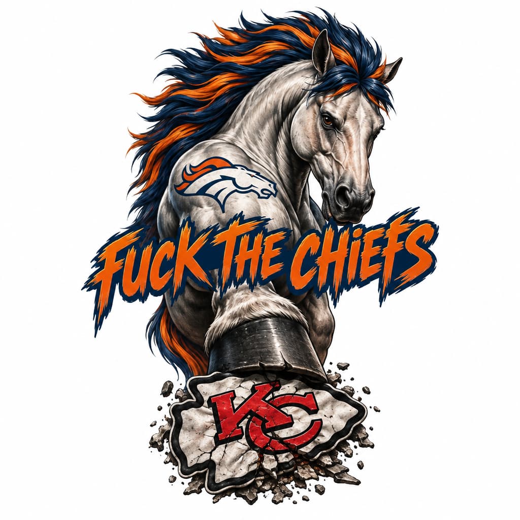 Broncos tattoo that says "fuck the chiefs"