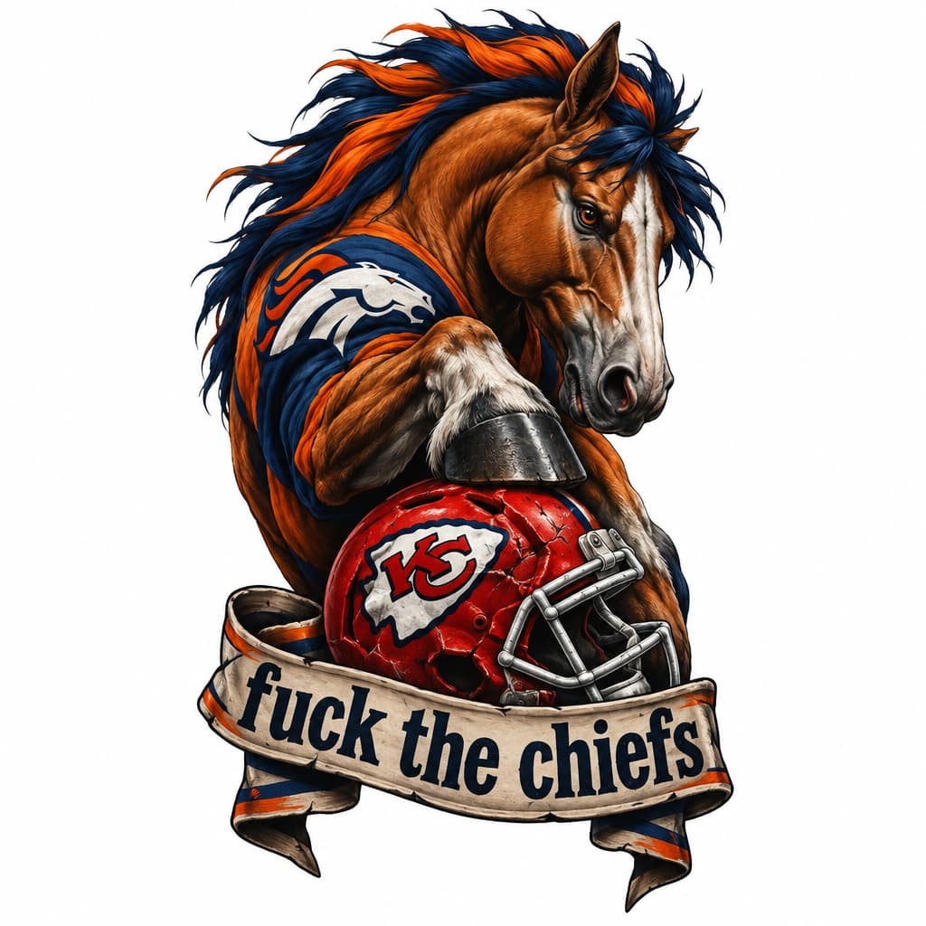 Broncos tattoo that says "fuck the chiefs"