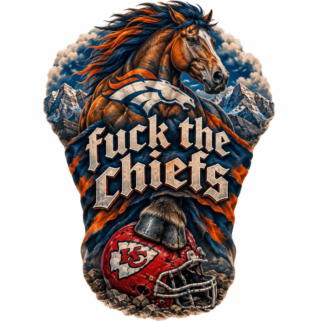 Broncos tattoo that says "fuck the chiefs" full back