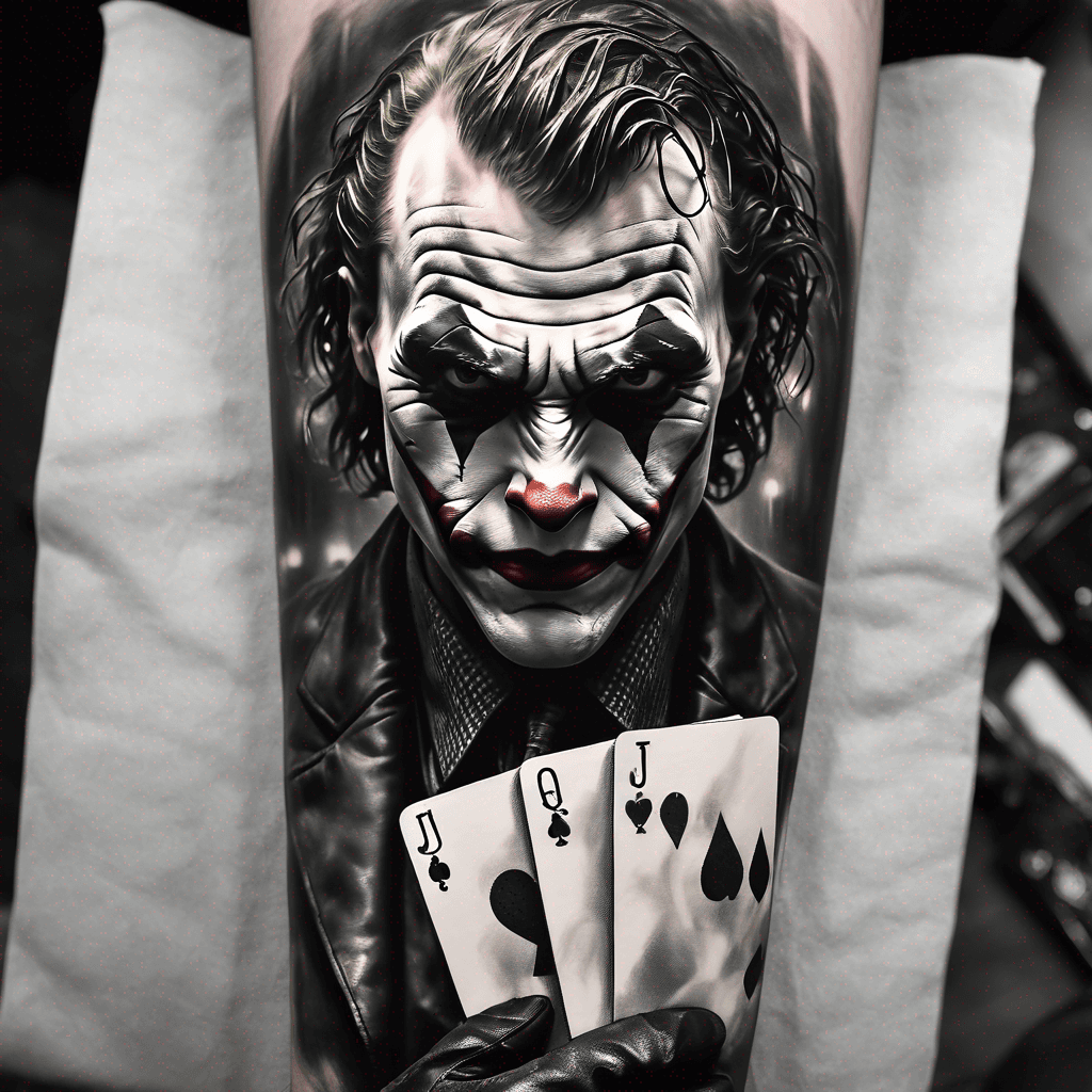 joker playing cards in a rainy night