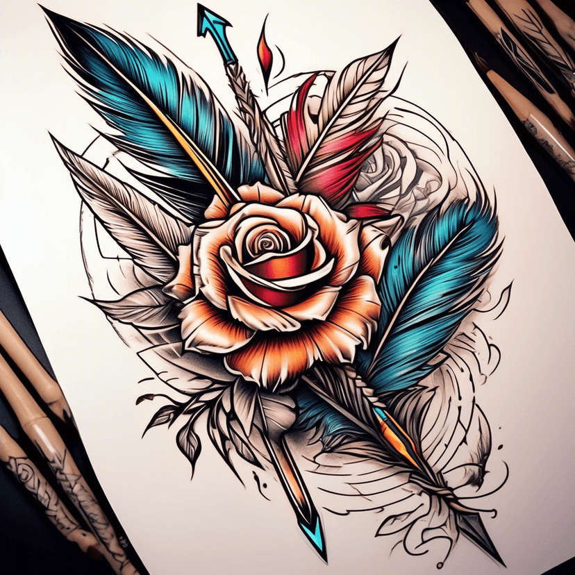 AI Generated Tattoo Example - Neo Traditional