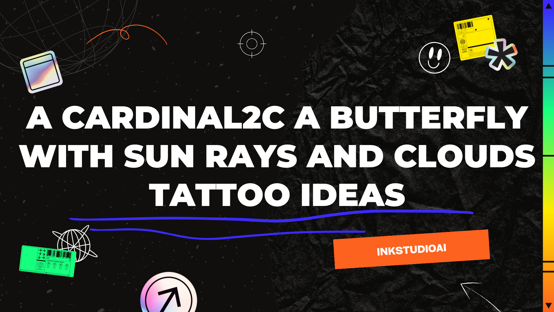 A cardinal2c a butterfly with sun rays and clouds tattoo idea - made by ...