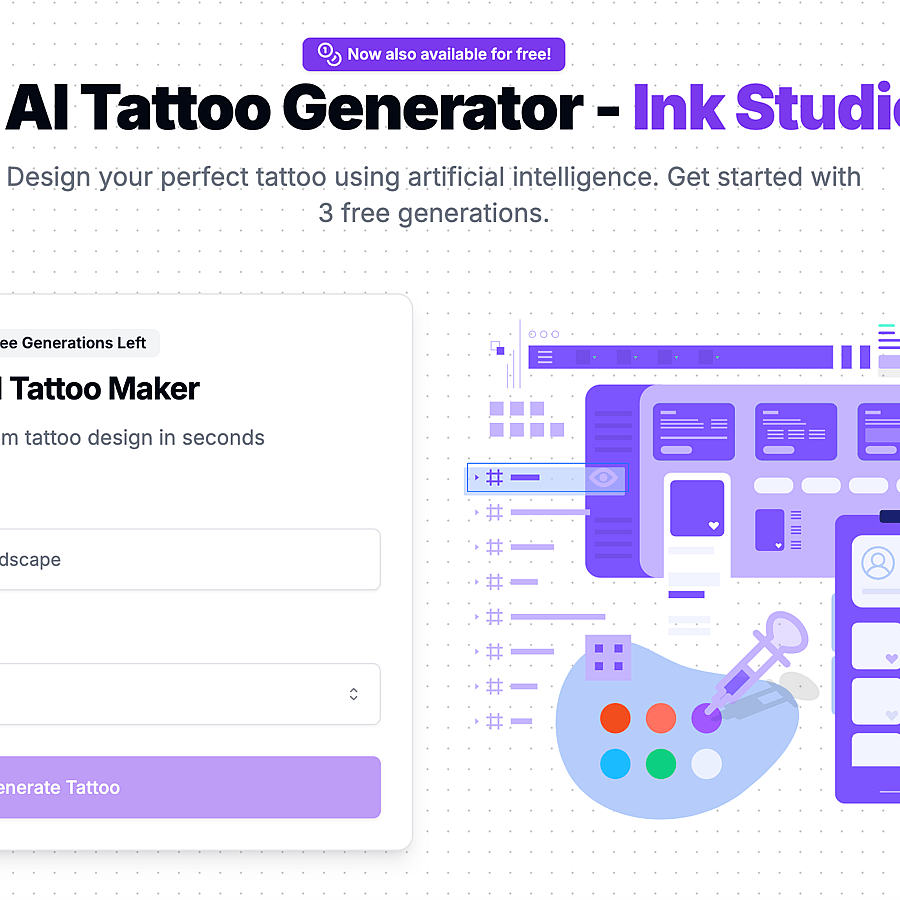 Ink Studio AI's landing page